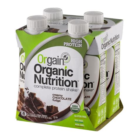 Orgain Organic Nutritional Shake Creamy Chocolate Fudge 4 Ct From Rainbow Grocery Instacart