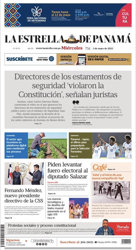 Nextpanama On Twitter Rt As Salazar Portadas Miercoles Demayo