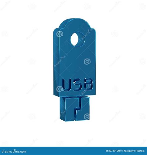 Blue Usb Flash Drive Icon Isolated On Transparent Background Stock