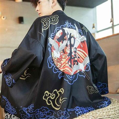 Kimono Noir Veste Haori Shogun Japon