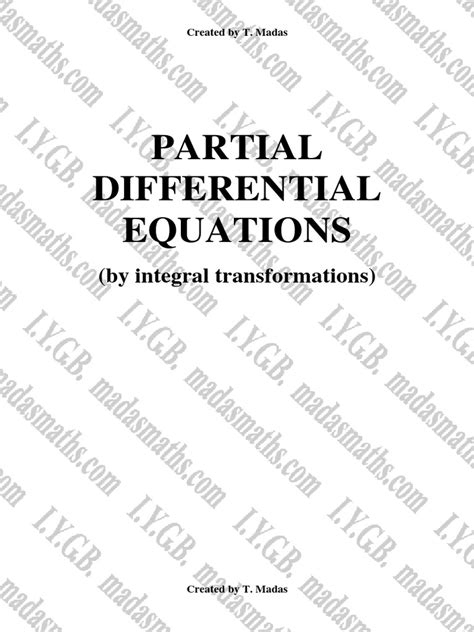 Partial Differential Equations By Integral Transformations Pdf Equations Partial