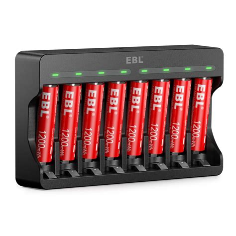 EBL AA AAA Rechargeable Lithium Li Ion Batteries 1 5V Battery Charger