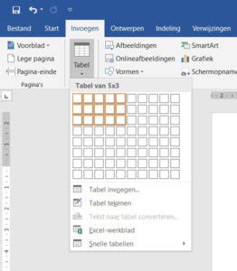 Een Tabel Invoegen In Microsoft Word Informaticalessen