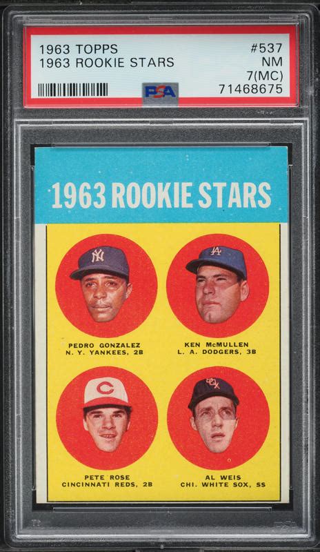 1963 Topps Pete Rose ROOKIE 537 PSA 7 Mc NRMT