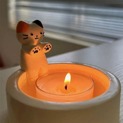 X Cartoon Kitten Candle Holder Only Candle Holder Cartoon Kitten