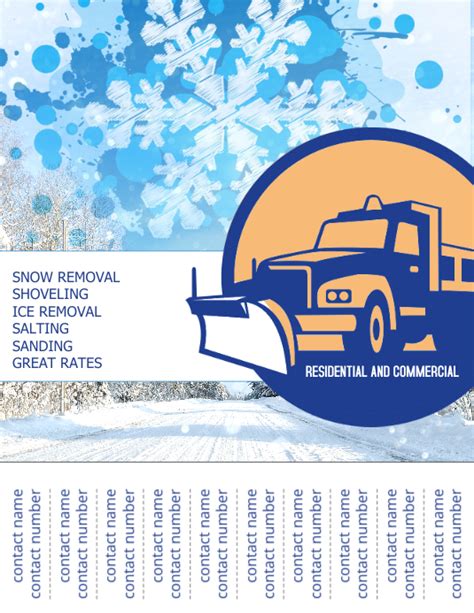 Snow Plowing Service Flyer Template Postermywall