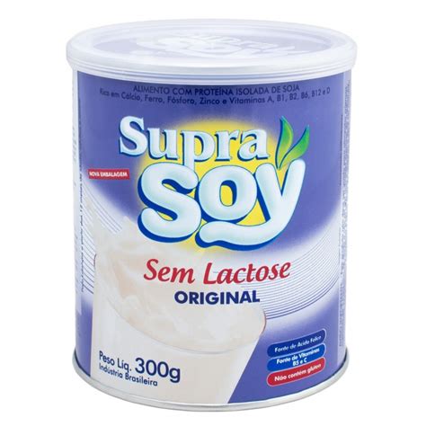 Leite Supra Soy Sem Lactose em Pó Lata 300g Sabor Original Dro