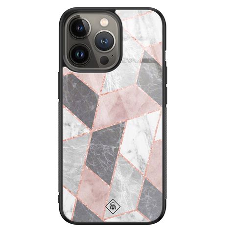 Iphone Pro Glazen Hardcase Stone Grid Casimoda Nl