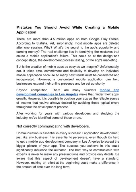 Ppt Mistakes You Should Avoid While Creating A Mobile Application