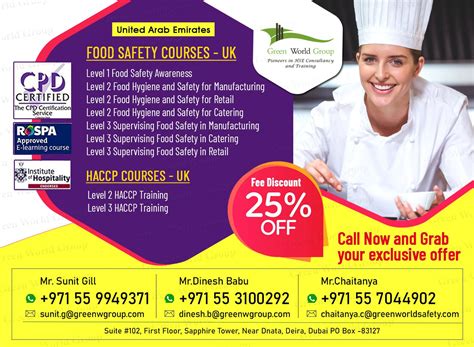 Enrol For Food Safety Courses In Uae 25 Discount Food Safety Course Safety Courses Food