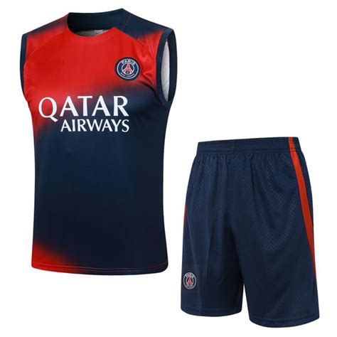 Conjunto Treino Paris Saint Germain PSG Regata E Short 23 24 Azul