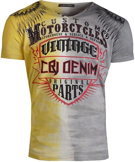 Męska koszulka t shirt CIPO BAXX CT526 ANTHRACITE YELLOW Ceny i