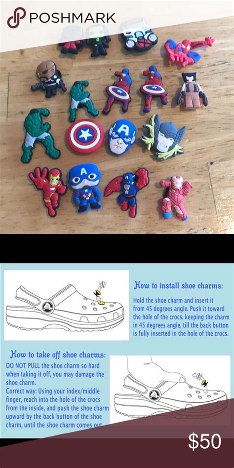 Marvel Comic Croc Charm Lot Avenger Hulk Spider Hulk Avengers Croc