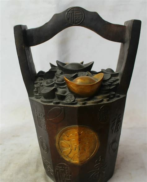 Free Shipping S1547 15 Chinese Bronze Gild Folk Feng Shui Wealth Money