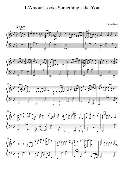 L Amour Looks Something Like You Kate Bush Sheet Music For Piano Solo