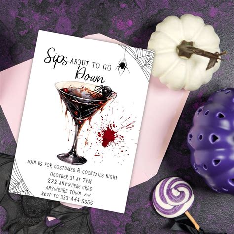 Adult Halloween Party Invitation Editable Halloween Invitation Editable Skull Invite