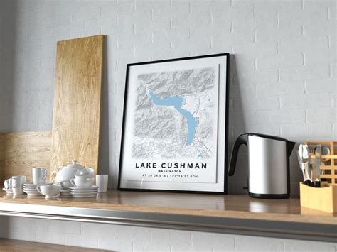Printable Map of Lake Cushman Washington United States - Etsy