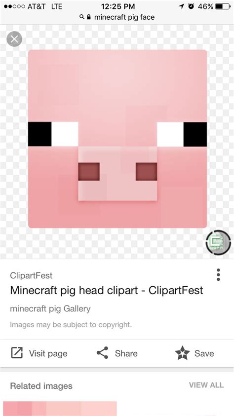 An Image Of A Pink Pig Face On The App For Minecraft Which Is Also