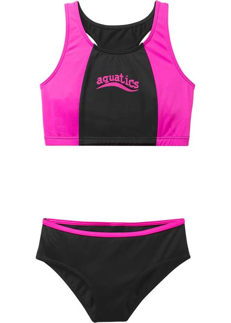 Bikini Fille Ens Pces Noir Fuchsia