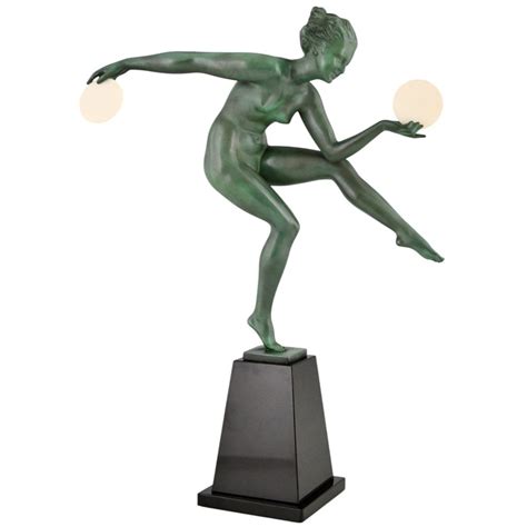 Art Deco Sculpture Nude Disc Dancer Danse Pa Enne H Cm Deconamic