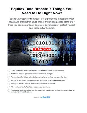 Fillable Online Equifax Data Breach 7 Things You Fax Email Print