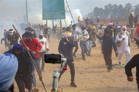 In Pics Delhi Chalo Farmers Protest March Meets Tear Gas Barbed Wire At Punjab Haryana Border