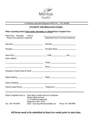 Fillable Online Towson STUDENT REQUEST FORM Towson Edu Fax Email