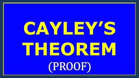 Cayley S Theorem Proof Youtube