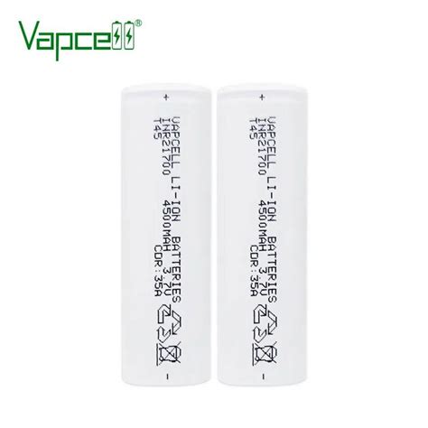 Vapcell T45 21700 4500mah 45A 3 7V Li Ion Rechargeable Battery Molicel