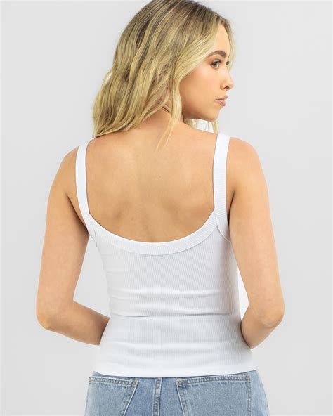 Shop Ava And Ever Ayla Basic Rib Tank Top In White Fast Shipping And Easy Returns City Beach