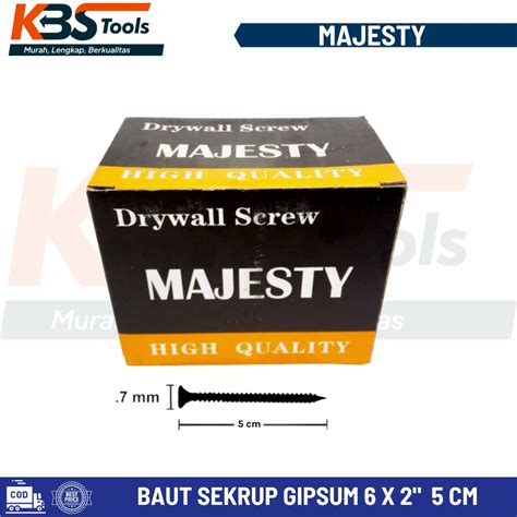 Jual Baut Sekrup Gipsum 6 X 2 MAJESTY Skrup Kayu Gypsum 5 Cm 1 BOX