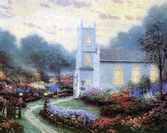 Thomas Kinkade Church Kirchen, Famous Artists, Beautiful Paintings, Art ...