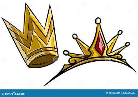 Cartoon Golden Royal Queen Crown Vector Stock Vector Illustration Of Emperor Monarchy 153574833