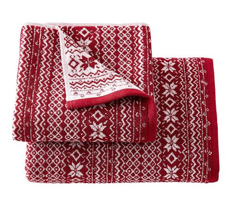 Fair Isle Jacquard Towel Pottery Barn