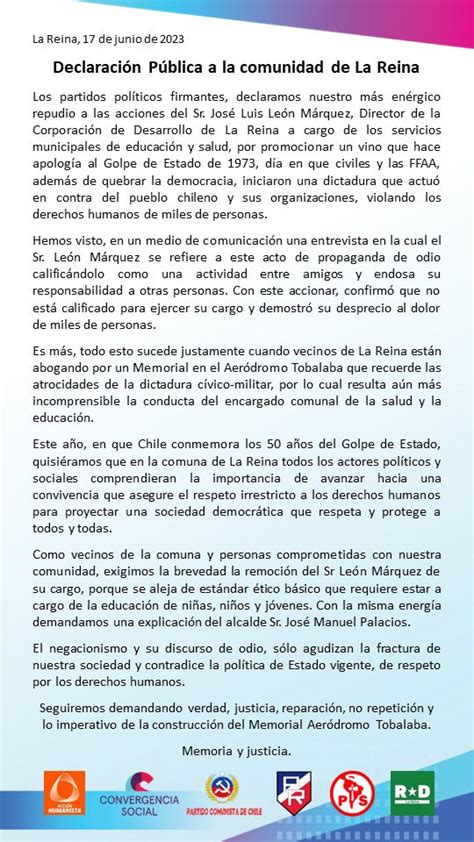 Partido Socialista de Chile on Twitter Compartimos la indignación de