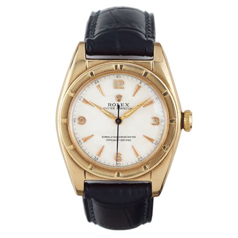 rolex bubbleback gold automatic   mm bukowskis