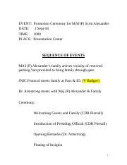 Promotion Script.docx - * * * FOR OFFICIAL USE ONLY * * * AS OF: 25 ...