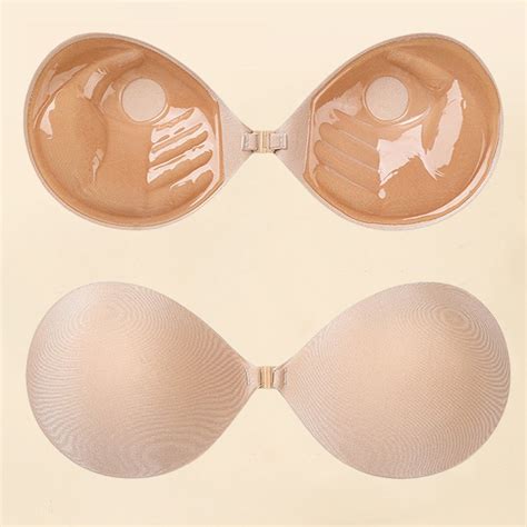 Self Adhesive Silicone Bra Strapless Push Up Front Closure Nude