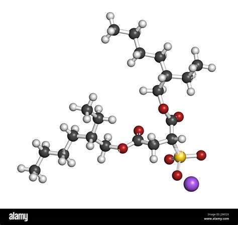 Docusate Sodium Dioctyl Sodium Sulfosuccinate Stool Softener Drug Molecule Laxative Atoms