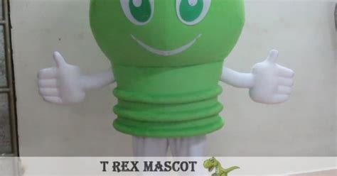 Green Efficient Light Lamp Bulb Mascot Costume For Adult