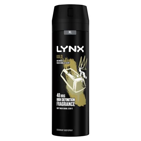 Lynx Gold Xl Oud Wood Vanilla Scent Body Spray Lynx