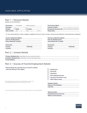 Fillable Online Nisa Client Application Form Saxo Capital Markets Uk