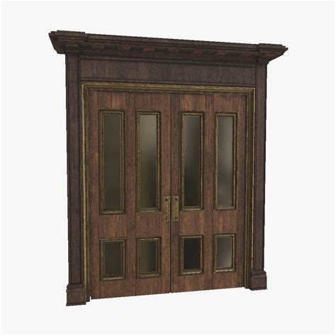 3d Model Wooden Door Vr Ar Low Poly Max Obj Fbx