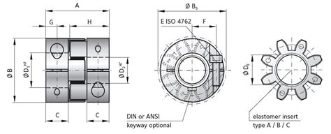 Ekl A Pfn Flexible Shaft Coupling Elastomer Clamping