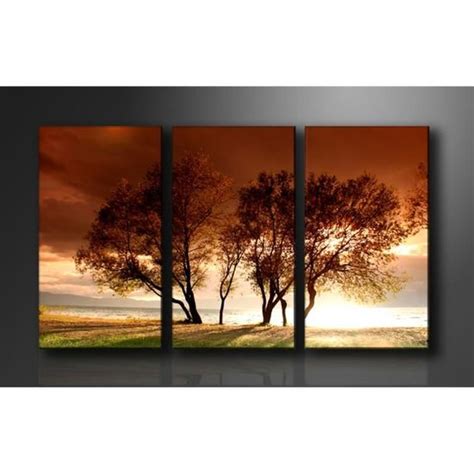 Tableau triptyque imprimé 160x90 cm ARBRE Cdiscount Maison