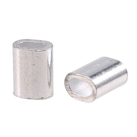 Pcs Mm Steel Wire Rope Aluminum Ferrules Sleeves Silver Tone