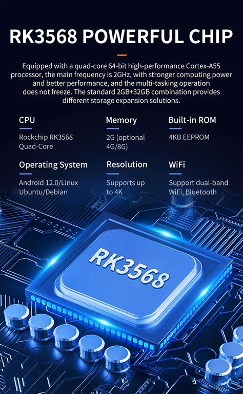 Rockchip RK3568 Development Motherboard - AI & Iot Power