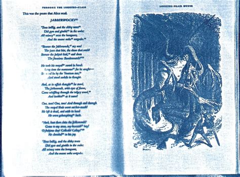 Items similar to Alice in Wonderland- Jabberwocky Poem- Cyanotype Print ...