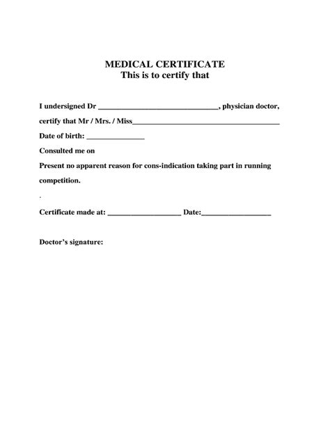 Medical Certificate For Local Employment 2020 Fill And Sign Printable Template Online Us