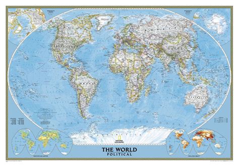 Large Wall Map Of The World National Geographic Mural Wall